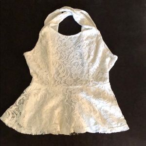 Open back lace shirt